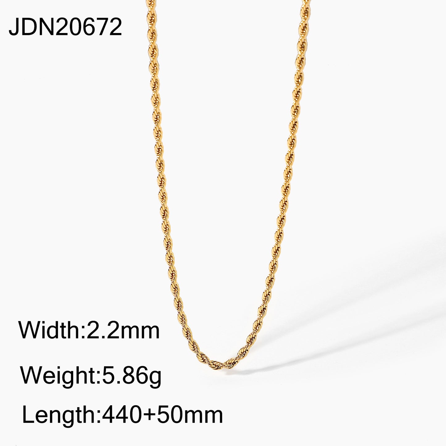 Calle Rope Chain Gold Necklace